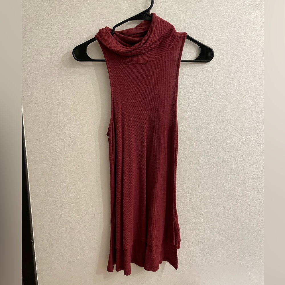 Sun & Shadow red turtleneck